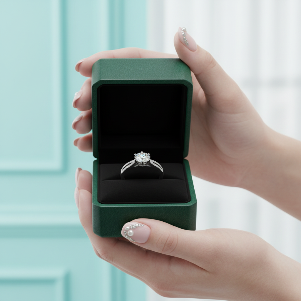 18K White Gold 1.0 Ct Round Diamond Option Engagement Ring