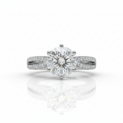 18K White Gold 1.0 Ct Round Diamond Option Engagement Ring