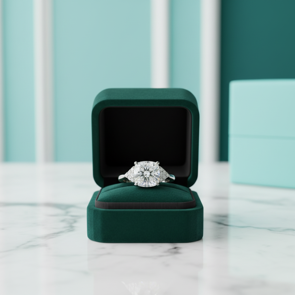 18K White Gold 3.0 Ct Cushion Cut Diamond Option Engagement - Evani Naomi Jewelry