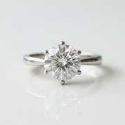 18K White Gold 3.0 Ct Round Cut Diamond Option Engagement Ring - Evani Naomi Jewelry