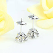 18K White Gold Diamond Stud Earrings-Evani Naomi Jewelry