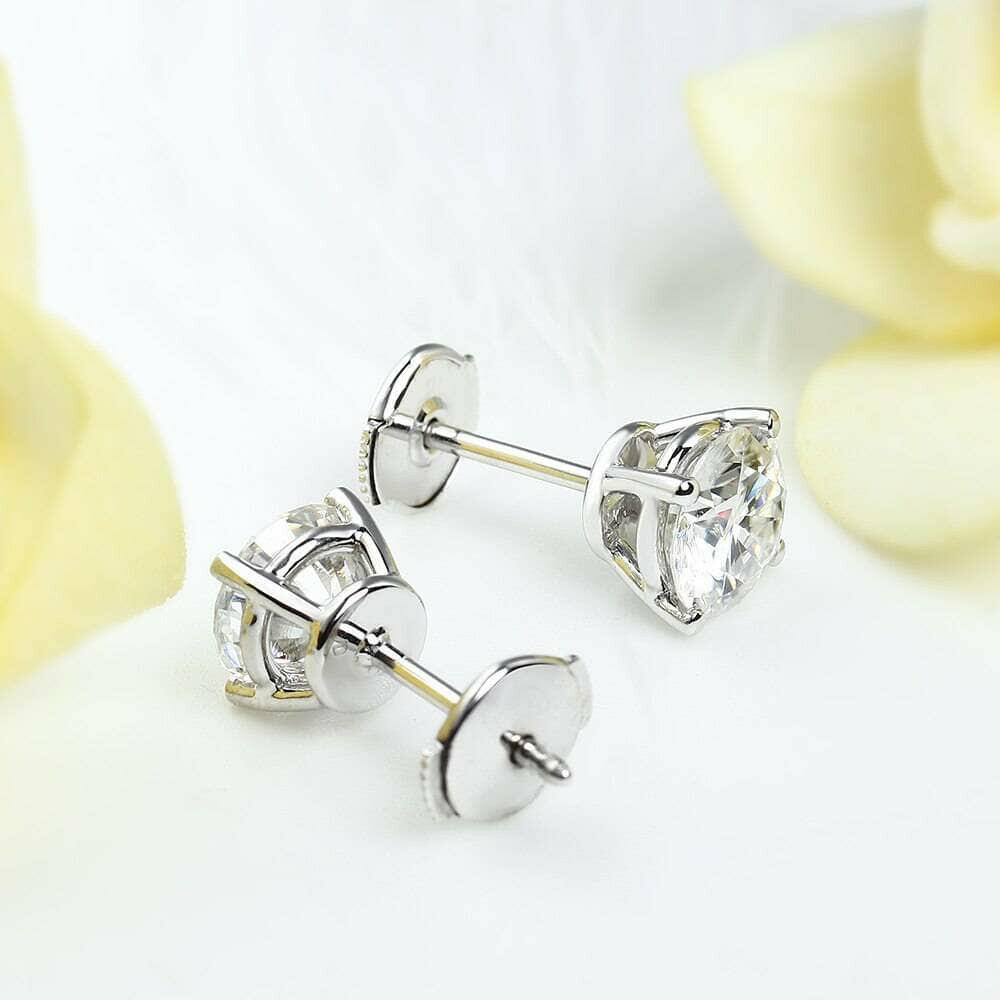 18K White Gold Diamond Stud Earrings-Evani Naomi Jewelry