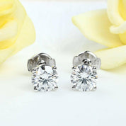 18K White Gold Diamond Stud Earrings-Evani Naomi Jewelry