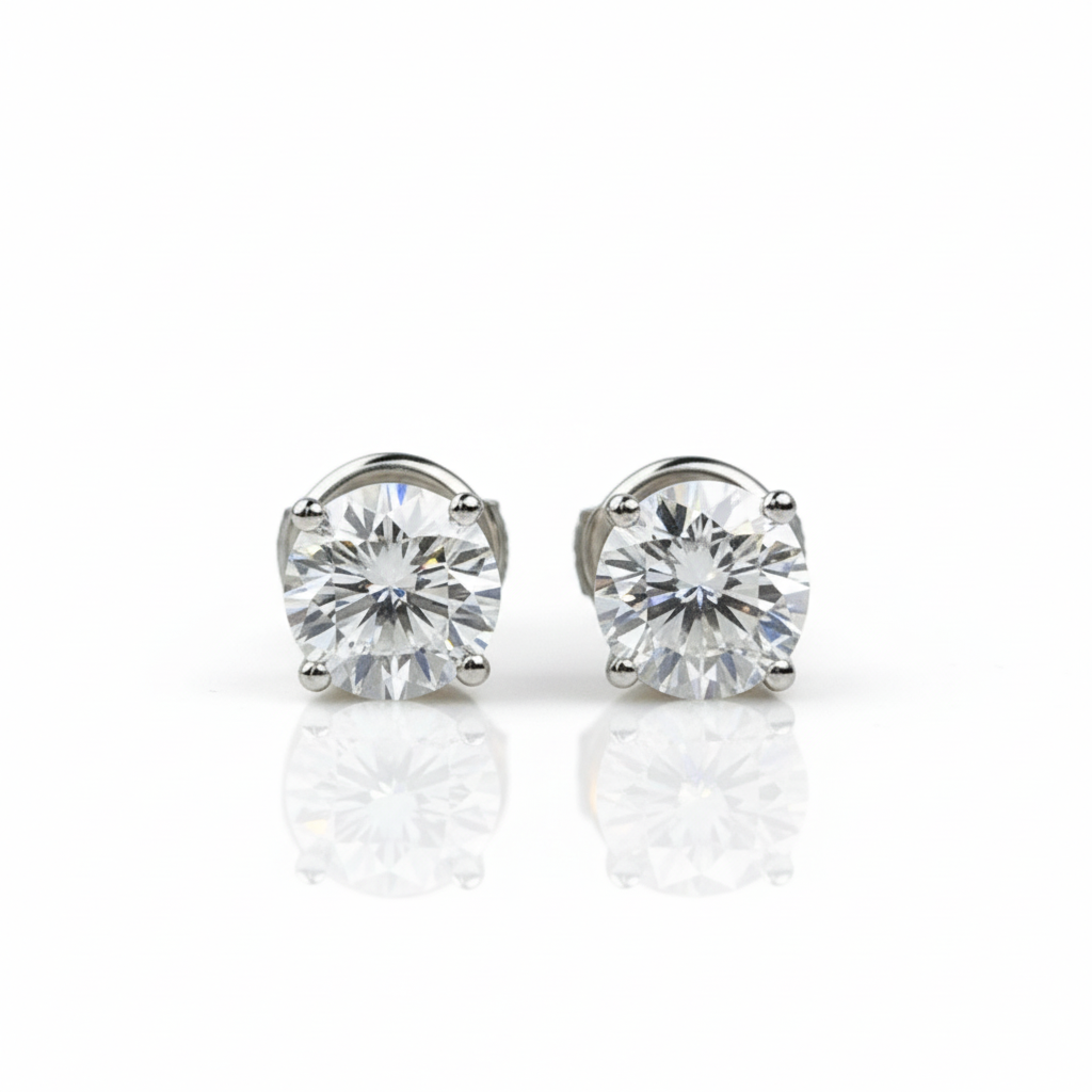 18K White Gold Diamond OptionStud Earrings - Evani Naomi Jewelry