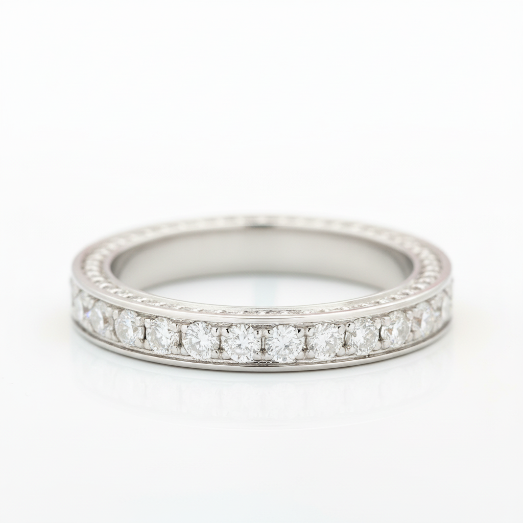 18K White Gold Round Diamond OptionEternity Wedding Band - Evani Naomi Jewelry