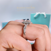 18K White and Rose Gold Princess Cut Diamond Engagement Ring-Evani Naomi Jewelry