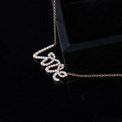 18k Rose Gold Round Diamond Love Pendant Necklace-Evani Naomi Jewelry