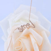 18k Rose Gold Round Diamond Love Pendant Necklace-Evani Naomi Jewelry