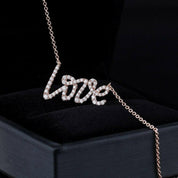 18k Rose Gold Round Diamond Love Pendant Necklace-Evani Naomi Jewelry