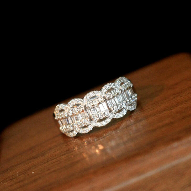 18k Solid Gold Diamond Wedding Band-Evani Naomi Jewelry