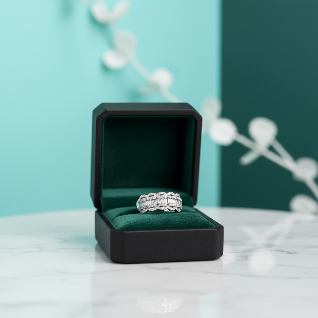 18k Solid Gold Diamond OptionWedding Band - Evani Naomi Jewelry