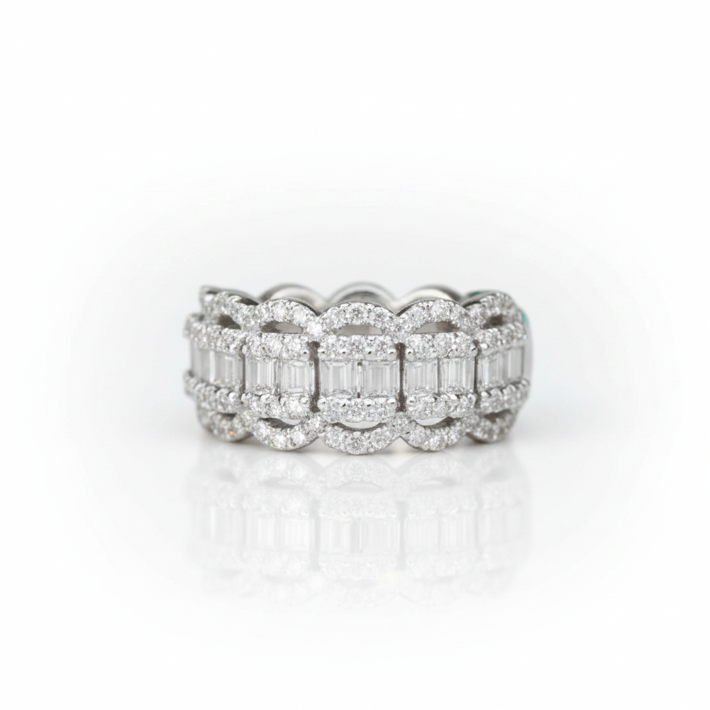 18k Solid Gold Diamond OptionWedding Band - Evani Naomi Jewelry