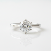 18k White Gold 1.0 Ct Round Cut Diamond Option Engagement Ring