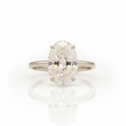 18k White Gold 7.0 Ct Oval Diamond OptionHidden Halo Engagement Ring
