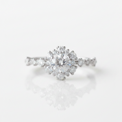 18k White Gold Round Cut Diamond Option Engagement Ring