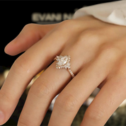 18k Yellow Gold Marquise Cut Diamond Halo Engagement Ring-Evani Naomi Jewelry