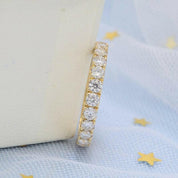 18k Yellow Gold Round Cut Diamond Wedding Band-Evani Naomi Jewelry
