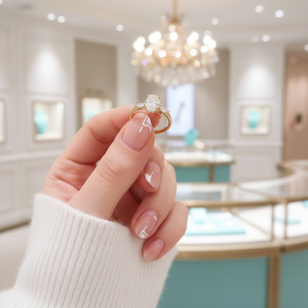 18k Yellow Gold Three Stone Diamond Engagement Ring-Evani Jewelry