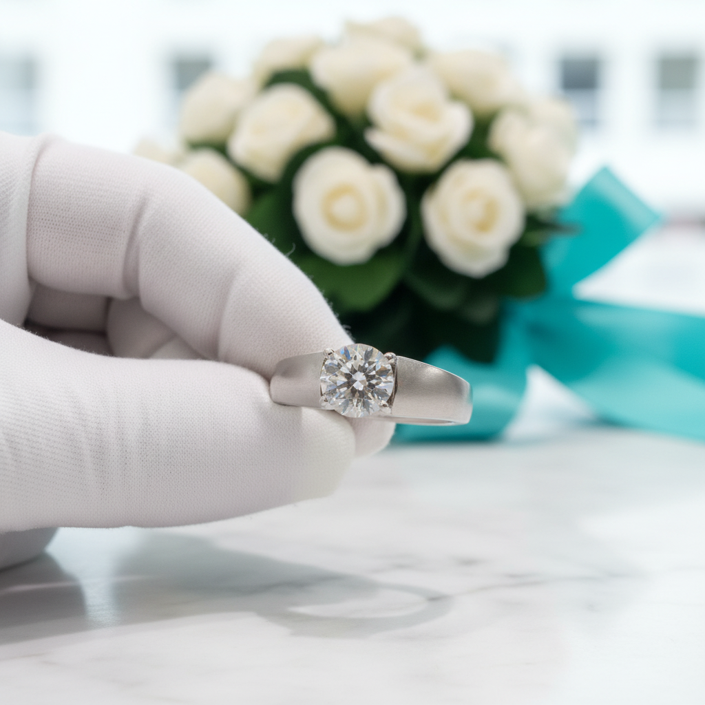 1.0 Carat Round Cut Diamond Option Men's Wedding Ring