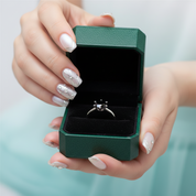 1.0 Ct Black Round Cut Diamond Option Engagement Ring
