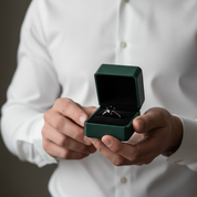 1.0 Ct Black Round Cut Diamond Option Engagement Ring