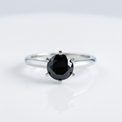 1.0 Ct Black Round Cut Diamond OptionEngagement Ring