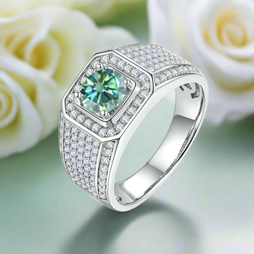 1.0 Ct Brilliant Round Cut Diamond Men's Rings-Evani Naomi Jewelry
