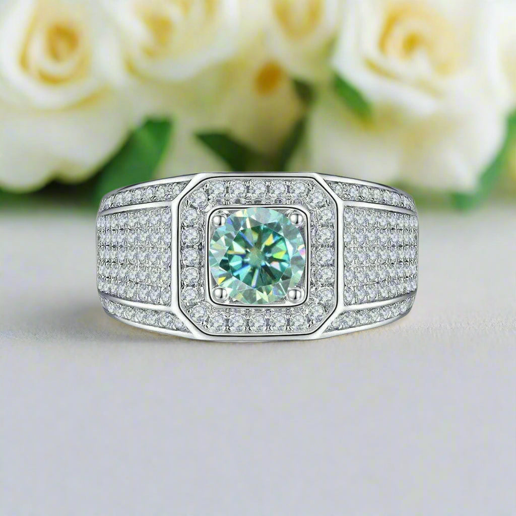 1.0 Ct Brilliant Round Cut Diamond Men's Rings-Evani Naomi Jewelry
