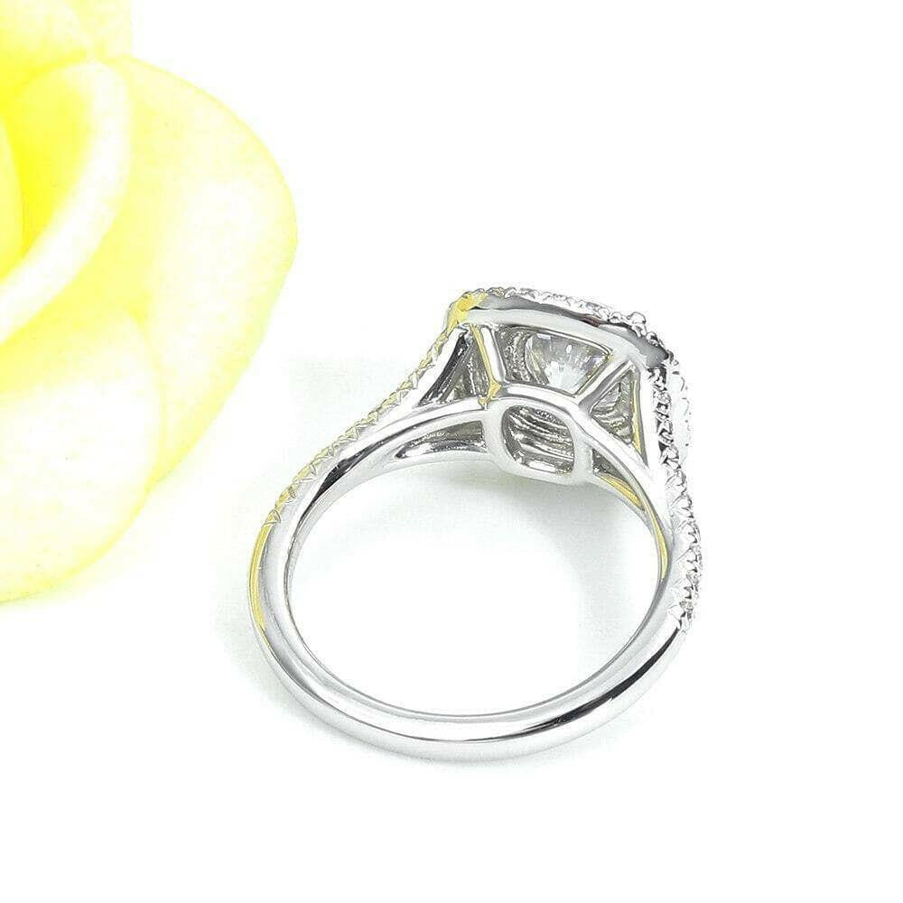 1.0 Ct Cushion Cut Halo Diamond Engagement Ring-Evani Naomi Jewelry