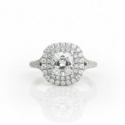 1.0 Ct Cushion Cut Halo Diamond OptionEngagement Ring - Evani Naomi Jewelry