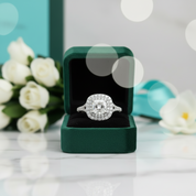 1.0 Ct Cushion Cut Halo Diamond OptionEngagement Ring - Evani Naomi Jewelry