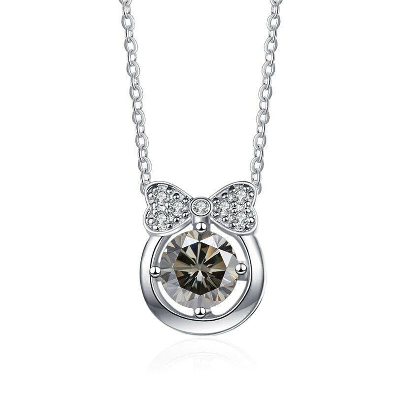 1.0 Ct Diamond Bowknot Pendant Necklace-Evani Naomi Jewelry