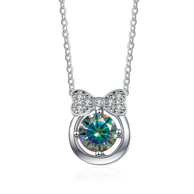 1.0 Ct Diamond Bowknot Pendant Necklace-Evani Naomi Jewelry