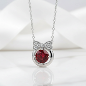 1.0 Ct Bowknot Ruby Birthstone Pendant Necklace-Evani Jewelry