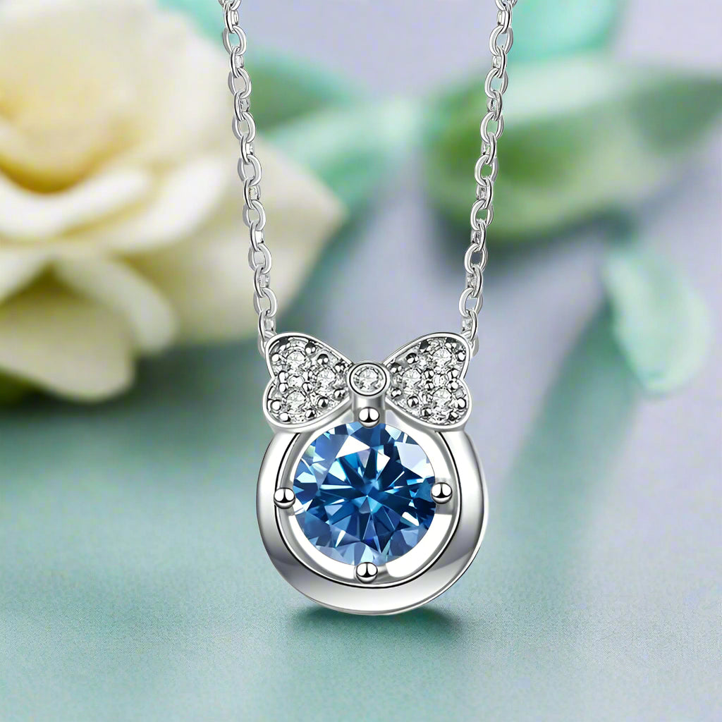 1.0 Ct Diamond Bowknot Pendant Necklace-Evani Naomi Jewelry