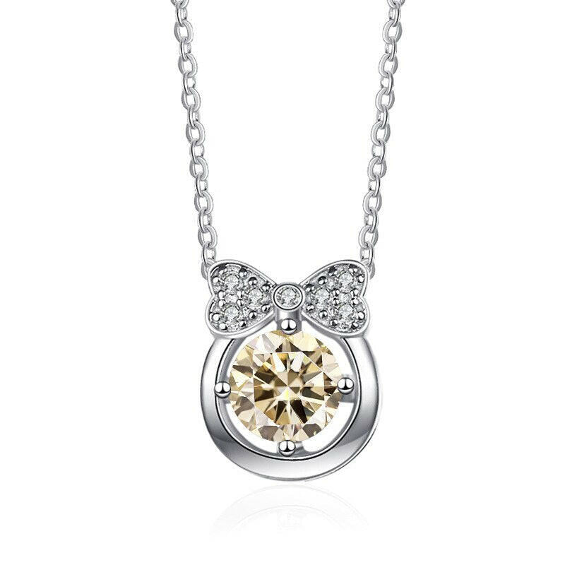 1.0 Ct Diamond Bowknot Pendant Necklace-Evani Naomi Jewelry