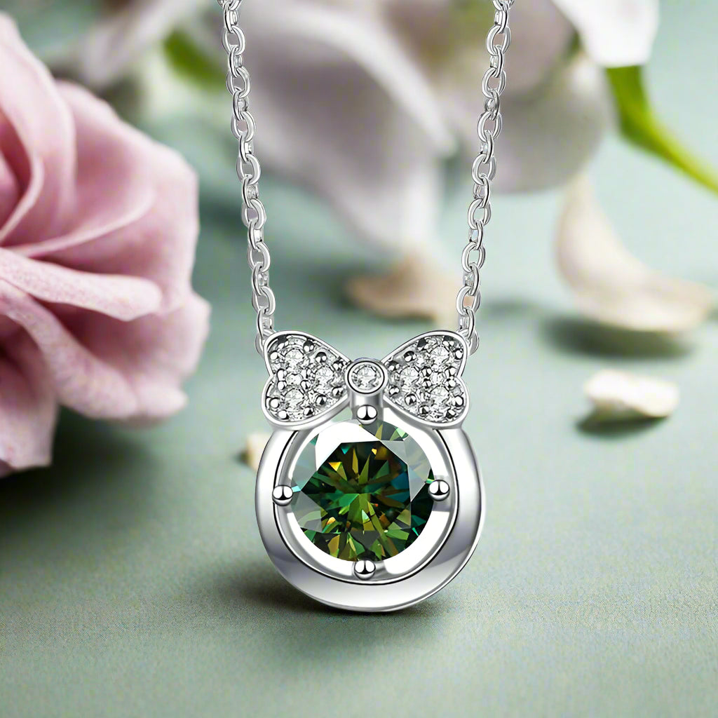 1.0 Ct Diamond Bowknot Pendant Necklace-Evani Naomi Jewelry