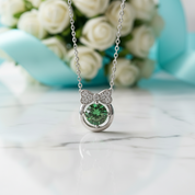 1.0 Ct Emerald Birthstone Bowknot Pendant Necklace-Evani Jewelry