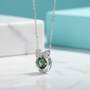 1.0 Ct Emerald Birthstone Bowknot Pendant Necklace-Evani Jewelry
