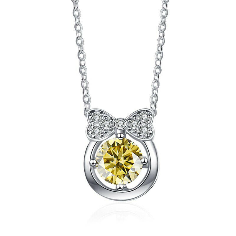 1.0 Ct Diamond Bowknot Pendant Necklace-Evani Naomi Jewelry