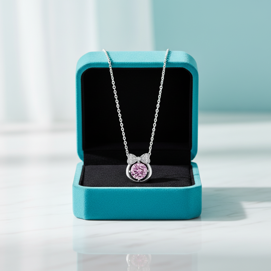 1.0 Ct Bowknot Tourmaline Birthstone Pendant Necklace - Evani Naomi Jewelry
