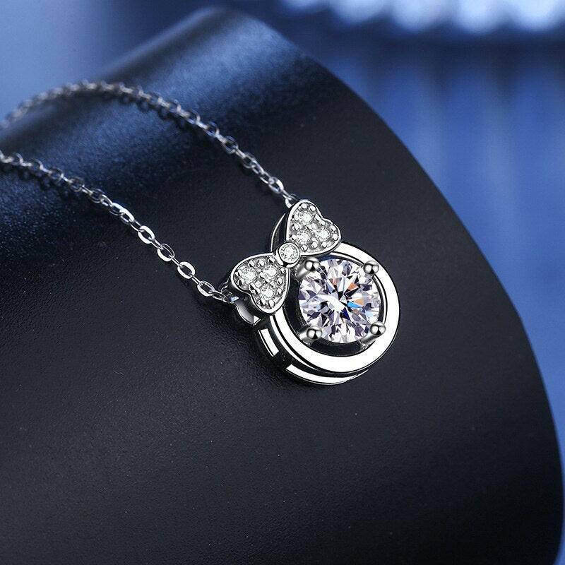 1.0 Ct Diamond Bowknot Pendant Necklace-Evani Naomi Jewelry