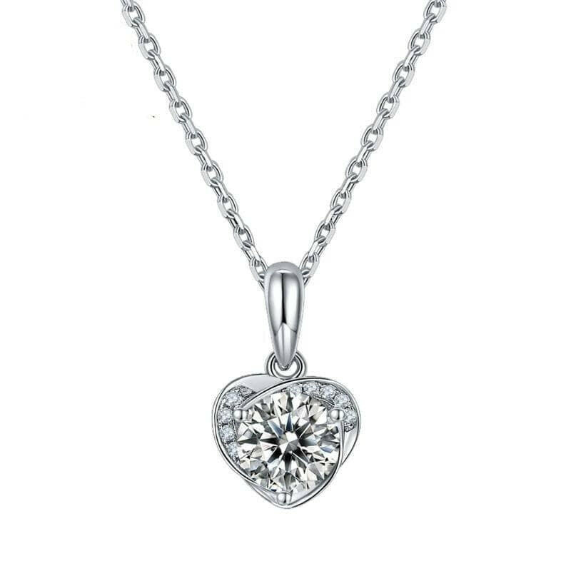 1.0 Ct Diamond Classic Heart Pendant Necklace-Evani Naomi Jewelry