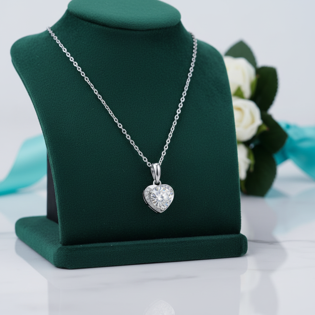 1.0 Ct Diamond Option Classic Heart Pendant Necklace