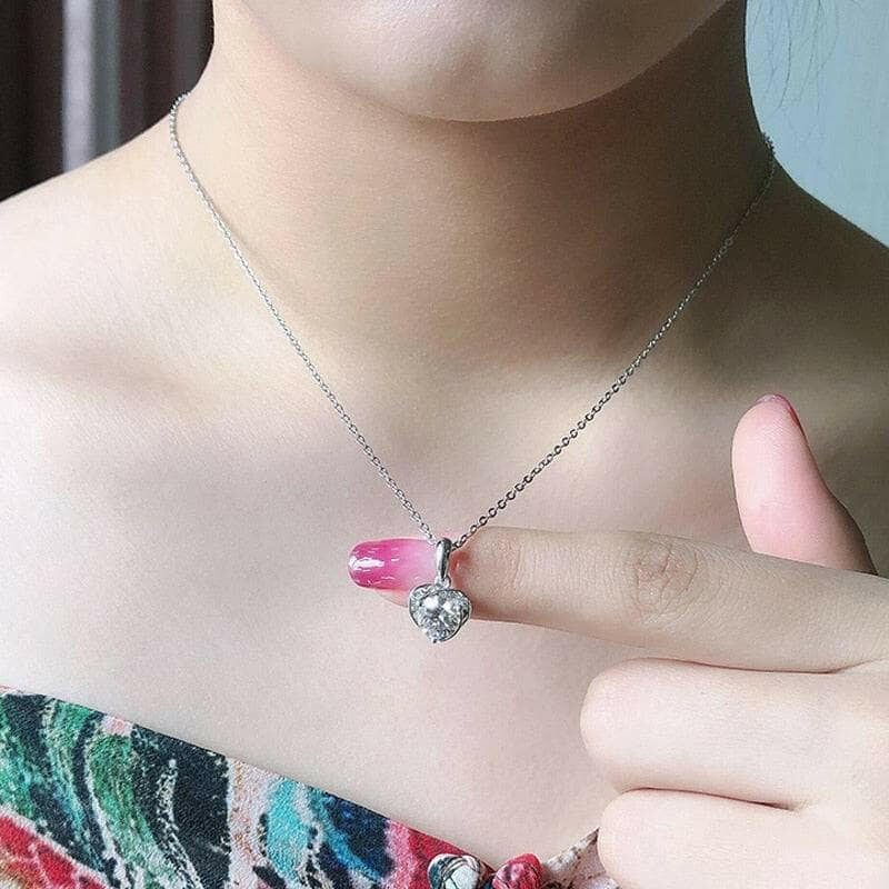 1.0 Ct Diamond Classic Heart Pendant Necklace-Evani Naomi Jewelry