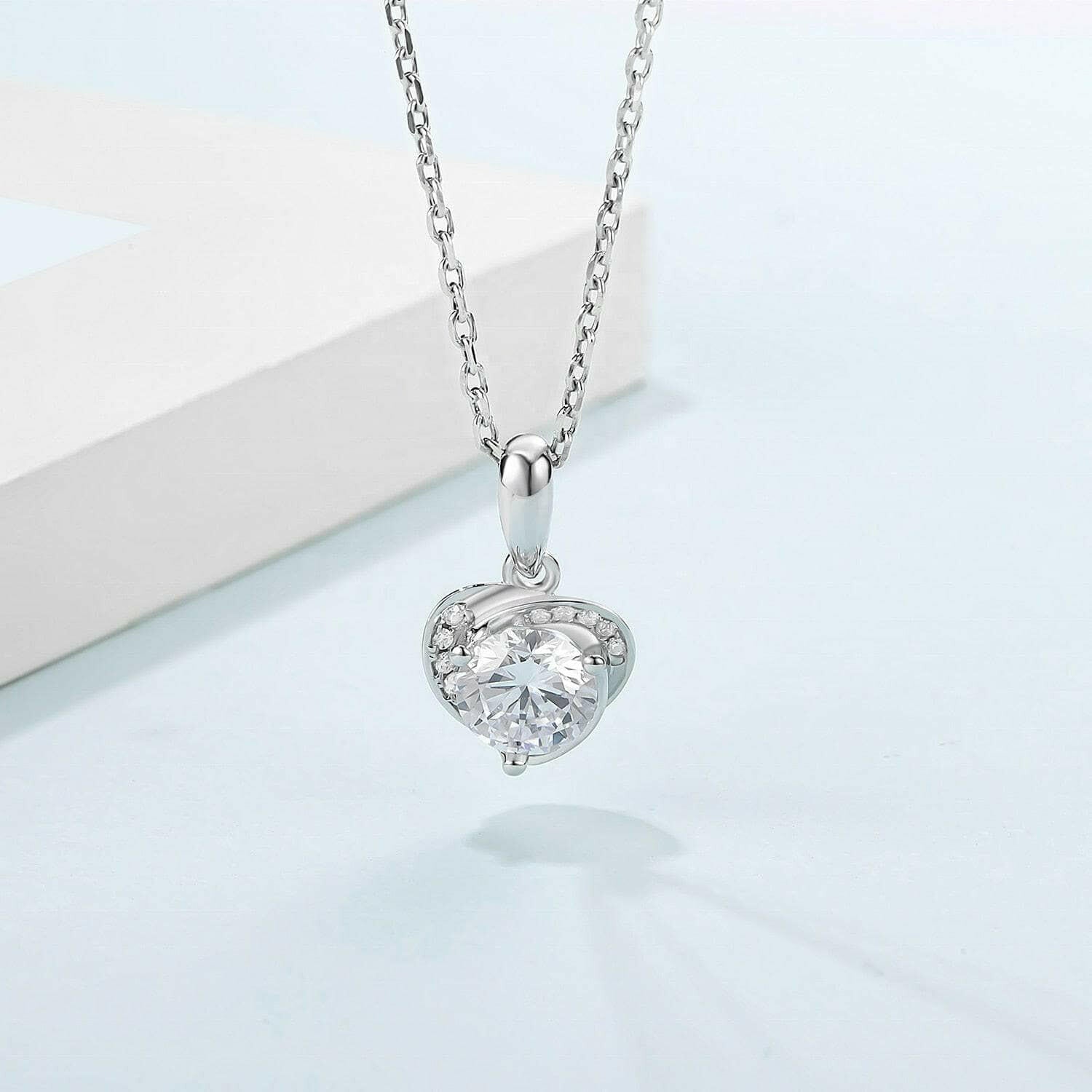 1.0 Ct Diamond Classic Heart Pendant Necklace-Evani Naomi Jewelry