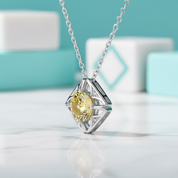 1.0 Ct Classic Topaz and Citrine Pendant Necklace