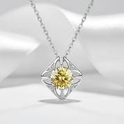 1.0 Ct Classic Topaz and Citrine Pendant Necklace
