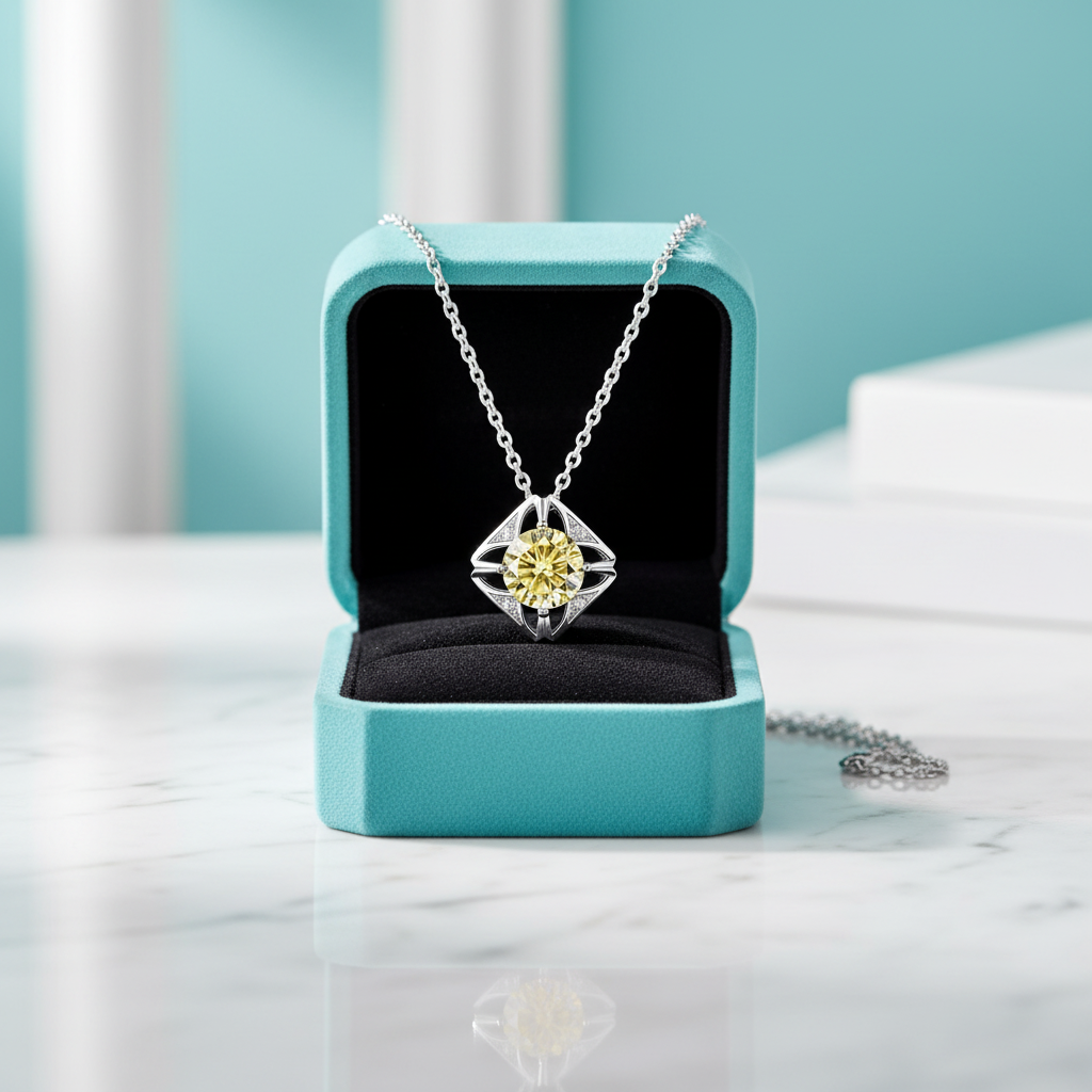 1.0 Ct Classic Topaz and Citrine Pendant Necklace