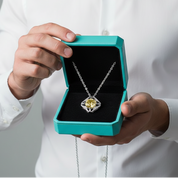 1.0 Ct Classic Topaz and Citrine Pendant Necklace